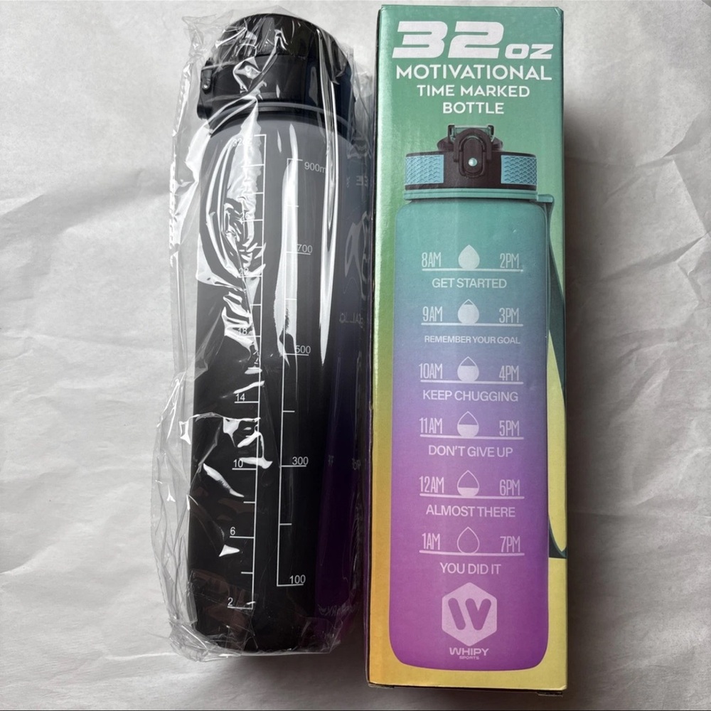 32oz Motivational Time Marked Water Bottle